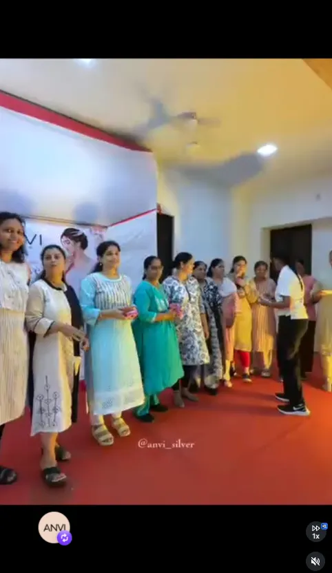 Women collecting Anvi Silver gifts at a society event