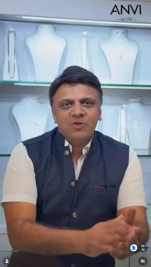 Ar. Rahul Dindorkar, owner of Anvi Silver, inside the Anvi Silver store