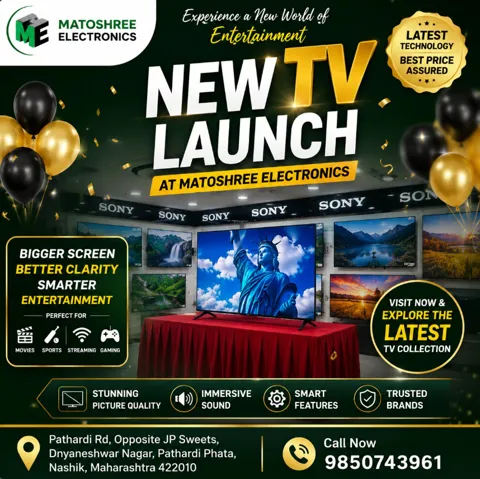 New TV launch creative for the Matoshree Electronics showroom